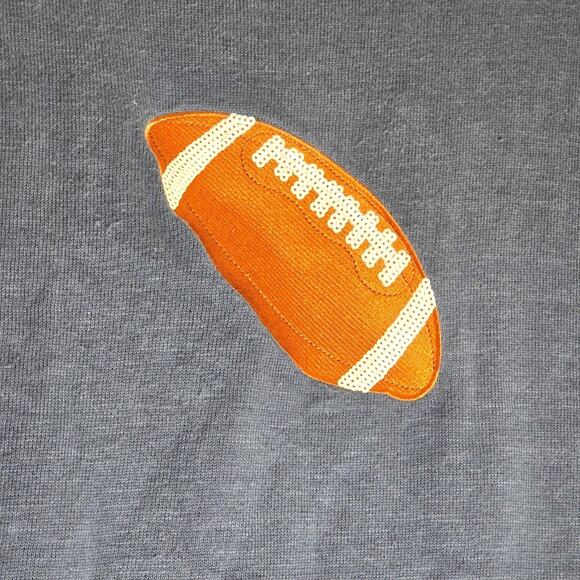 Women’s Medium Bua Bua Blue Sequin Football 3/4 Sleeve Pullover Tunic Top - Picture 2 of 16